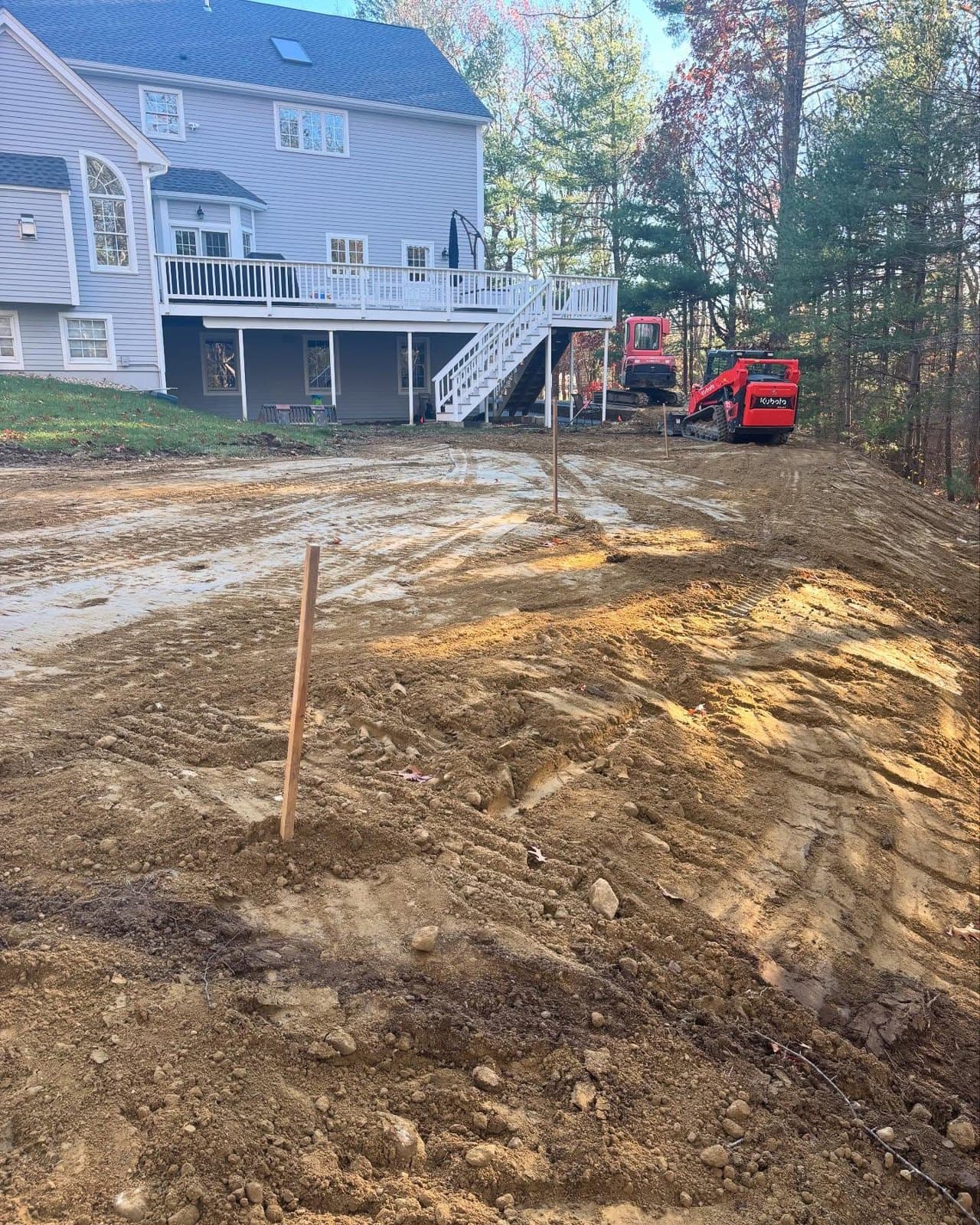 Backyard regraded and ready for seed