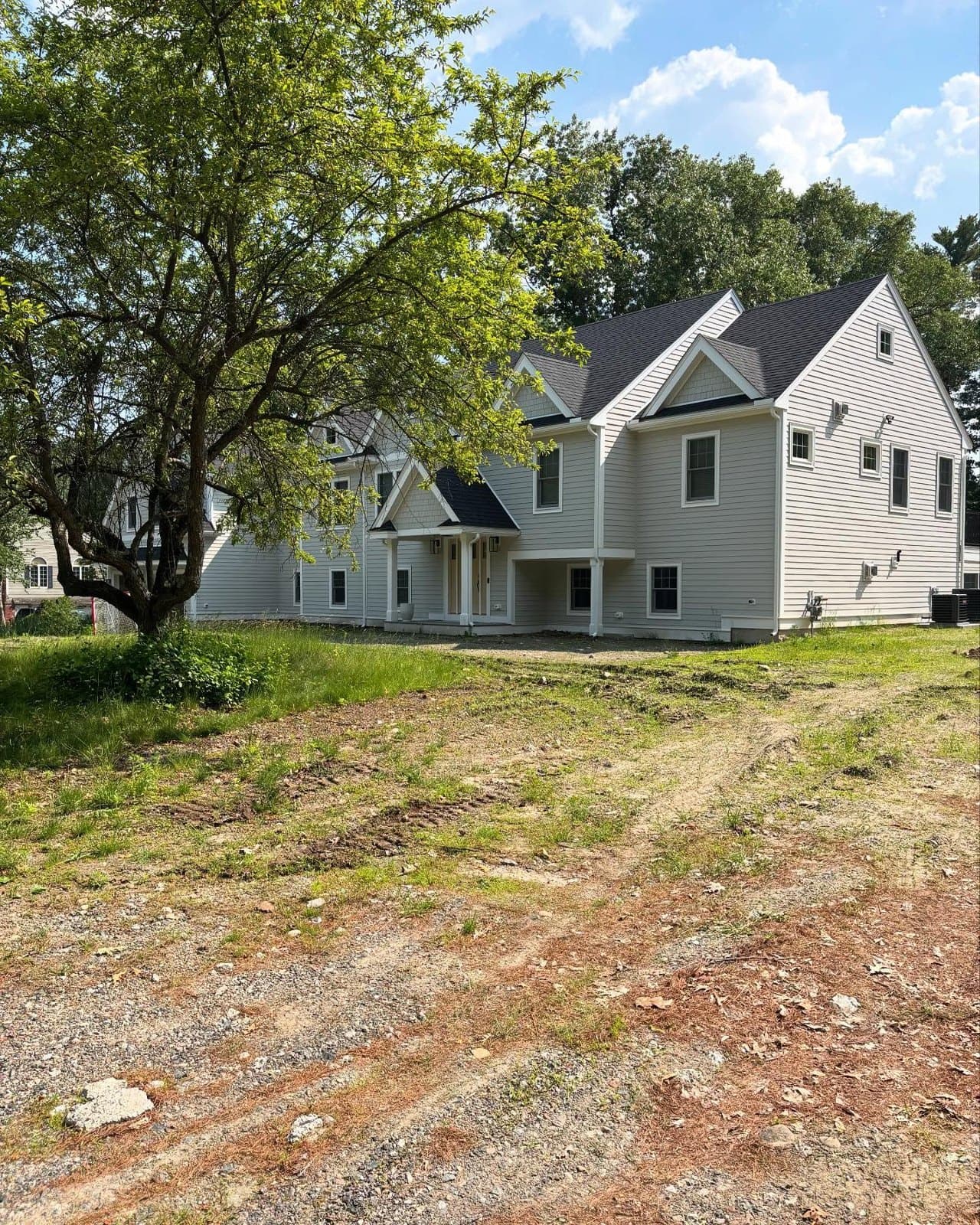 New construction lot graded for a lawn